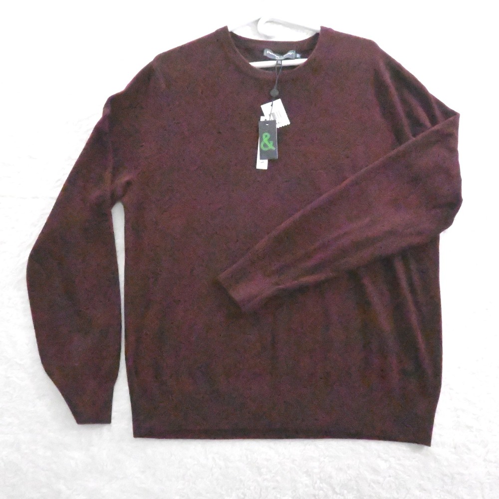 Paisley & Gray Mens Slim Fit Crew Neck Sweater XXL Cranberry Burgundy 6623S NEW